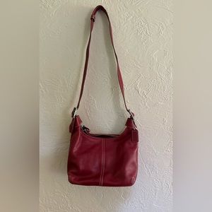 Coach vintage legacy red leather hobo shoulder bag purse 9566